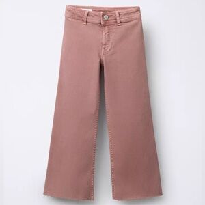 Zara Blush Rose Pink Marine Wide Leg Jeans